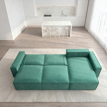 Прямой диван Cubo с оттоманкой